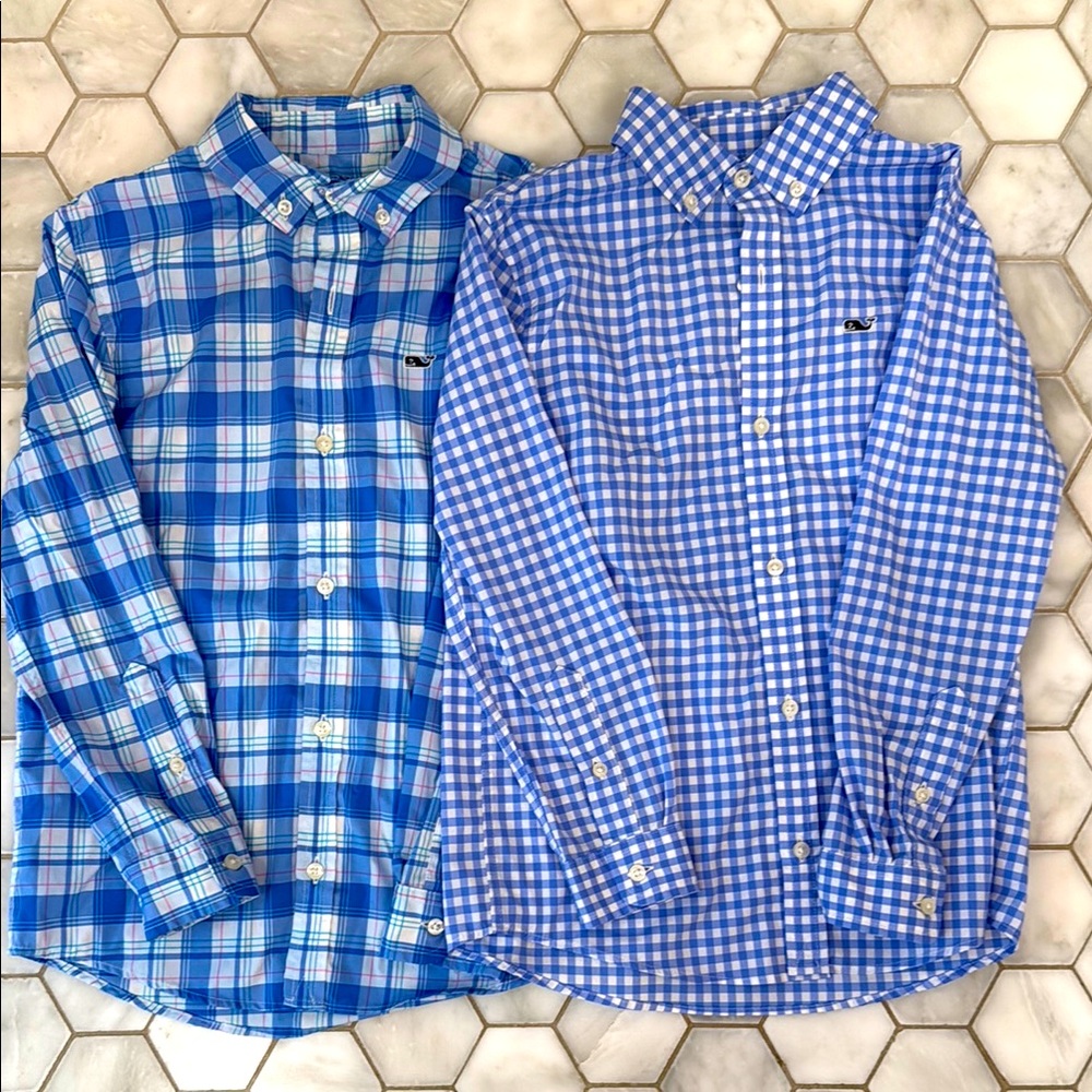 EUC Vineyard Vines Blue L/S Performance Shirts (2)